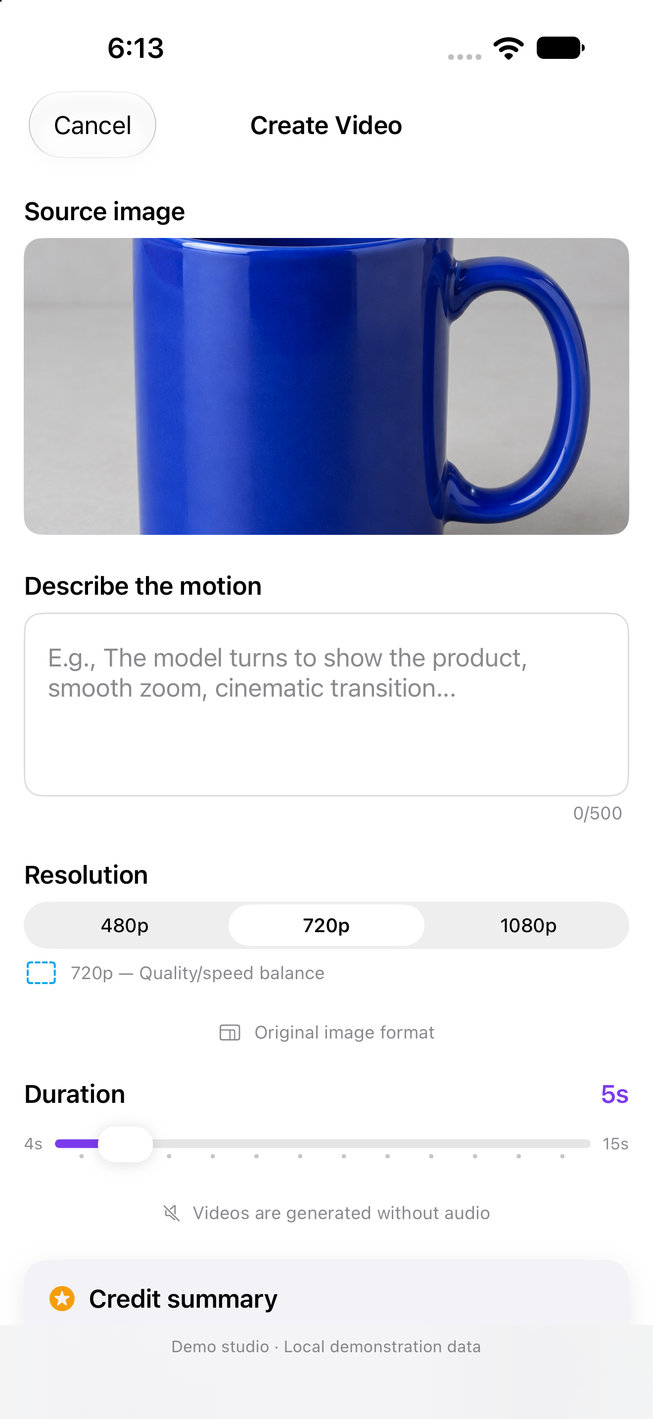 Video creation options in Virtual UGC